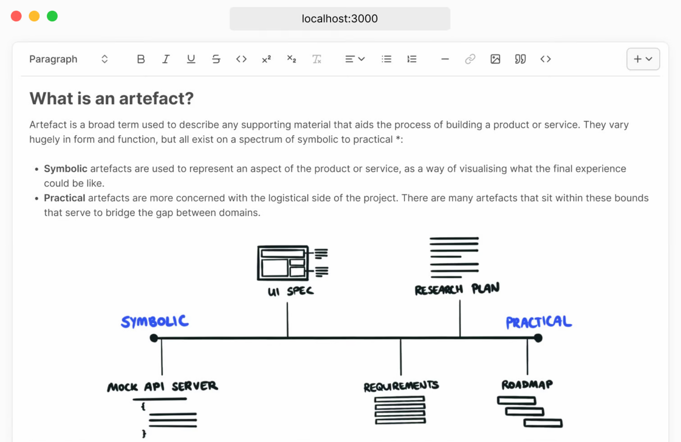 Content edited in a WYSIWIG editor in Keystatic Admin UI